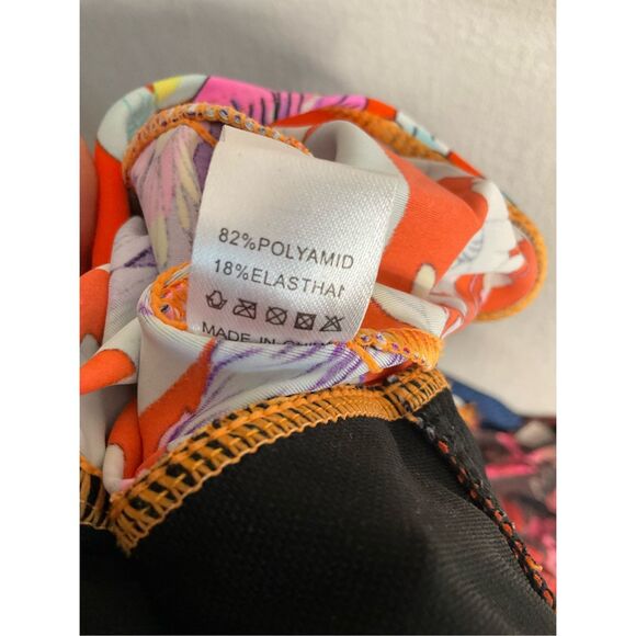 Ekouaer Womens One Piece Swimsuit Boy Leg Vintage Pin up Monokinis Orange Floral - Picture 4 of 8